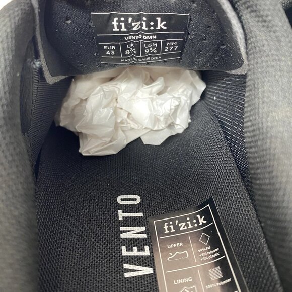 Fizik Men’s Vento Omna Cycling Shoes – Black, Size 9.75 - Picture 11 of 11